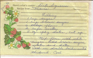 date squares recipe card